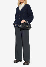 GANNI V-neck Knitted Cardigan Navy K2634 2733-683