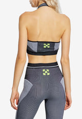 Off-White Halterneck Cropped Top Gray OWVO05HF25 KNI001-1014