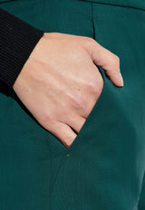 Max Mara Wide-Leg Wool Tailored Pants Green FERNET 2521136121-007