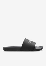 Off-White Logo Rubber Beach Slides Black OMIU002C99 MAT002-1001