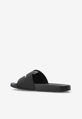 Off-White Logo Rubber Beach Slides Black OMIU002C99 MAT002-1001