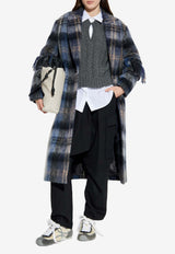 Loewe Tartan Check Single-Breasted Coat Multicolor S540Y01XBH 0-BLUE MULTICOLOR