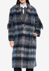 Loewe Tartan Check Single-Breasted Coat Multicolor S540Y01XBH 0-BLUE MULTICOLOR