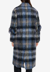 Loewe Tartan Check Single-Breasted Coat Multicolor S540Y01XBH 0-BLUE MULTICOLOR