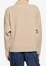 Jacquemus Wool and Cashmere Polo Sweater Beige SWM00609 AK00276-150