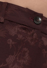 Etro Botanical Jacquard Pants Burgundy WREA0065 99TJB41-M5039