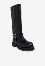 Off-White Arrows Leather Knee-High Boots Black OWIE04OC99 LEA001-1072
