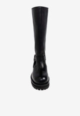Off-White Arrows Leather Knee-High Boots Black OWIE04OC99 LEA001-1072