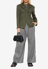 GANNI Striped Tailored Pants Gray W0761 7013-205