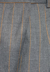 GANNI Striped Tailored Pants Gray W0761 7013-205