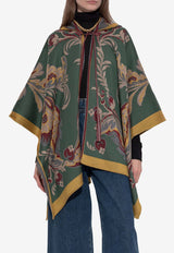 Etro Wool-Blend Floral Jacquard Cape Multicolor WRBD0027 AQ291-X0826