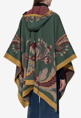 Etro Wool-Blend Floral Jacquard Cape Multicolor WRBD0027 AQ291-X0826