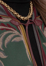 Etro Wool-Blend Floral Jacquard Cape Multicolor WRBD0027 AQ291-X0826