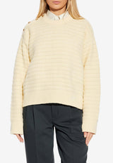 GANNI Wool-Blend Knit Sweater Cream K2607 2733-054