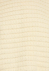 GANNI Wool-Blend Knit Sweater Cream K2607 2733-054