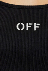 Off-White OFF Stamp Ribbed Tank Top Black OWAD072C99 JER002-1001