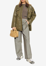 GANNI Oversized Quilted Jacket Green W0965 6905-861