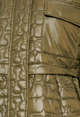 GANNI Oversized Quilted Jacket Green W0965 6905-861