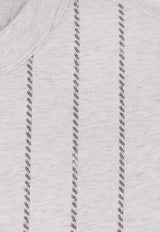 Brunello Cucinelli Striped Crewneck T-shirt White M0T81SO800C3657_NEBBIA_38415174
