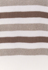 Brunello Cucinelli Striped Crewneck Sweater Multicolor M19251500COT75_Beige_38415069