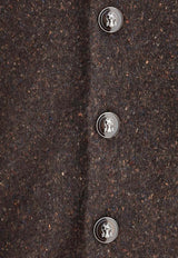 Brunello Cucinelli V-neck Wool-Blend Cardigan Brown MOH709206CAX81_Brown_38415048