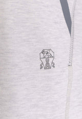 Brunello Cucinelli Logo Print Track Pants Gray MM8433102GC110_Grey_38415081