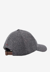 Brunello Cucinelli Logo Wool Baseball Cap Gray M038P9850CVS87_GRIGIO SCURO ROSSO_30012871