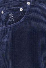 Brunello Cucinelli Straight-Leg Corduroy Pants Blue M280UF1010C2517_Blue_30005022