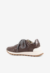 Brunello Cucinelli Embossed Logo Leather Sneakers Brown MZSKG3025C8279_Dark Brown_29845892
