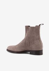 Brunello Cucinelli Suede Chelsea Boots Taupe MZUDERV740C4271_Brown_38415058