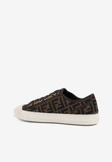 Fendi Domino FF Jacquard Low-Top Sneakers Tobacco 7E1553AJZXF0R7V_TABACCO NERO_41974897