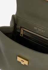 Dolce & Gabbana My Sicily Leather Top Handle Bag Green BB7781B732180560_Green_40005355