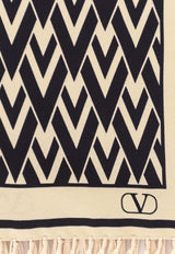 Valentino Toute La V Bandeau Scarf 8Y2E600ADRQREX_CREMA NERO_42176824