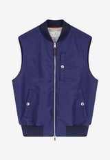 Brunello Cucinelli Nylon Zip-Up Vest Blue MZ4316565CIL51_ROYALE GEYSER_40000245