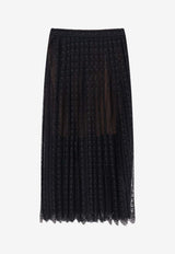 Self-Portrait All-Over Embroidery Midi Skirt RS26172MSKBBLACK_Black_42176947