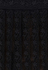 Self-Portrait All-Over Embroidery Midi Skirt RS26172MSKBBLACK_Black_42176947