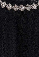 Self-Portrait Rhinestones-Embellished Long-Sleeved Top RS26172TBBLACK_Black_42176810