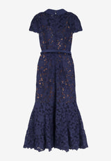 Self-Portrait Lace Maxi Dress RS26171MNNAVY_Blue_42176777