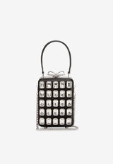 Self-Portrait All-Over Crystal Satin Crossbody Bag RS26302DBBLACK_Black_42176757