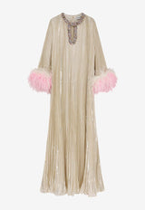 Self-Portrait Silk Long-Sleeved Maxi Dress RS26507XCHCHAMPAGNE_Champagne_42176901