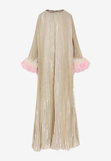 Self-Portrait Silk Long-Sleeved Maxi Dress RS26507XCHCHAMPAGNE_Champagne_42176901