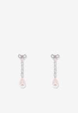 Self-Portrait Sparkling Bow Drop Earrings RS26609ESLSILVER_Silver_42176848