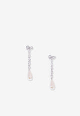 Self-Portrait Sparkling Bow Drop Earrings RS26609ESLSILVER_Silver_42176848