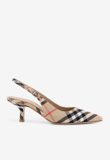 Burberry 55 Signature Check Slingback Pumps Beige 8112561B9368_SAND IP CHECK_40017609