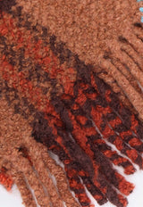 Burberry Checked Fringed Scarf Brown 8118273C4173_Ginger Brown_40017571