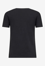 Chloé Flamingo Logo Print T-shirt Black CH26SJH08194070_Ash Black_41114709