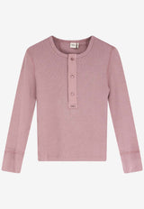 Chloé Ribbed Knit Long-Sleeved T-shirt Purple CH26SJH3018550C_Blushy Purple_41114695