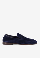 Brunello Cucinelli Suede Logo-Embossed Loafers Blue MZUCAHG730C8862_Blue_40000144