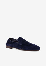 Brunello Cucinelli Suede Logo-Embossed Loafers Blue MZUCAHG730C8862_Blue_40000144