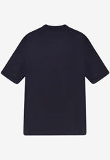 Brunello Cucinelli Logo Crewneck T-shirt Blue M0B131396C4425_Blue_40000146